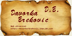 Davorka Breković vizit kartica